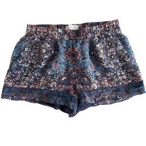 Joie XS Silk Paisley Boho Shorts With Pockets